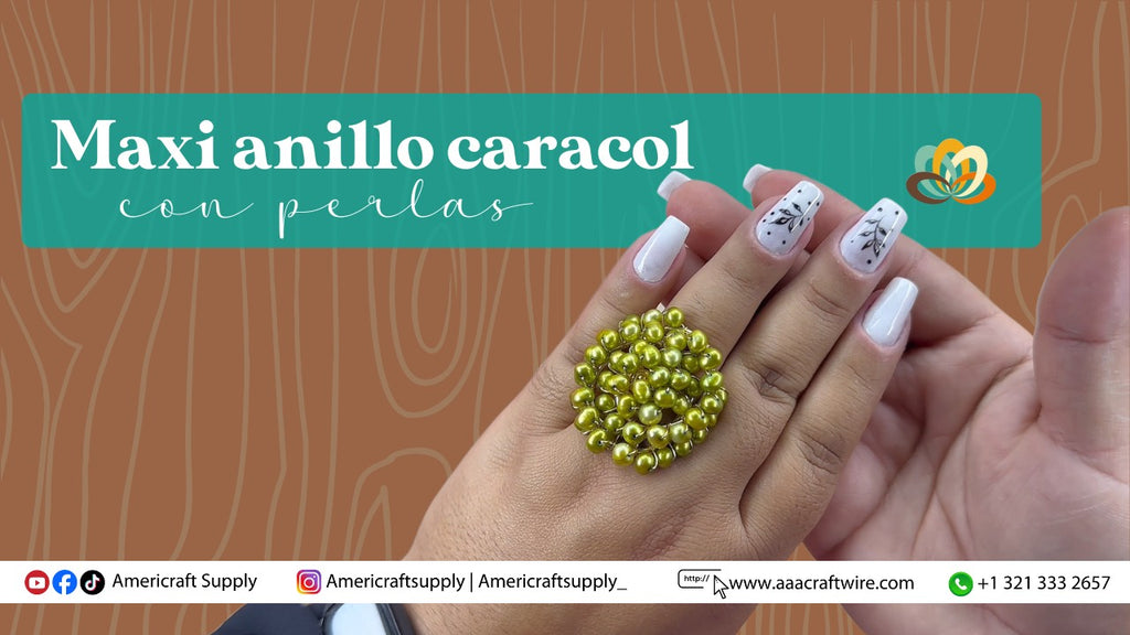 Tutorial de alambrismo: Maxi anillo de caracol con perlas y alambre Americraft Supply