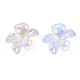 Electroplated acrylic flowers  beads  with 5-petals