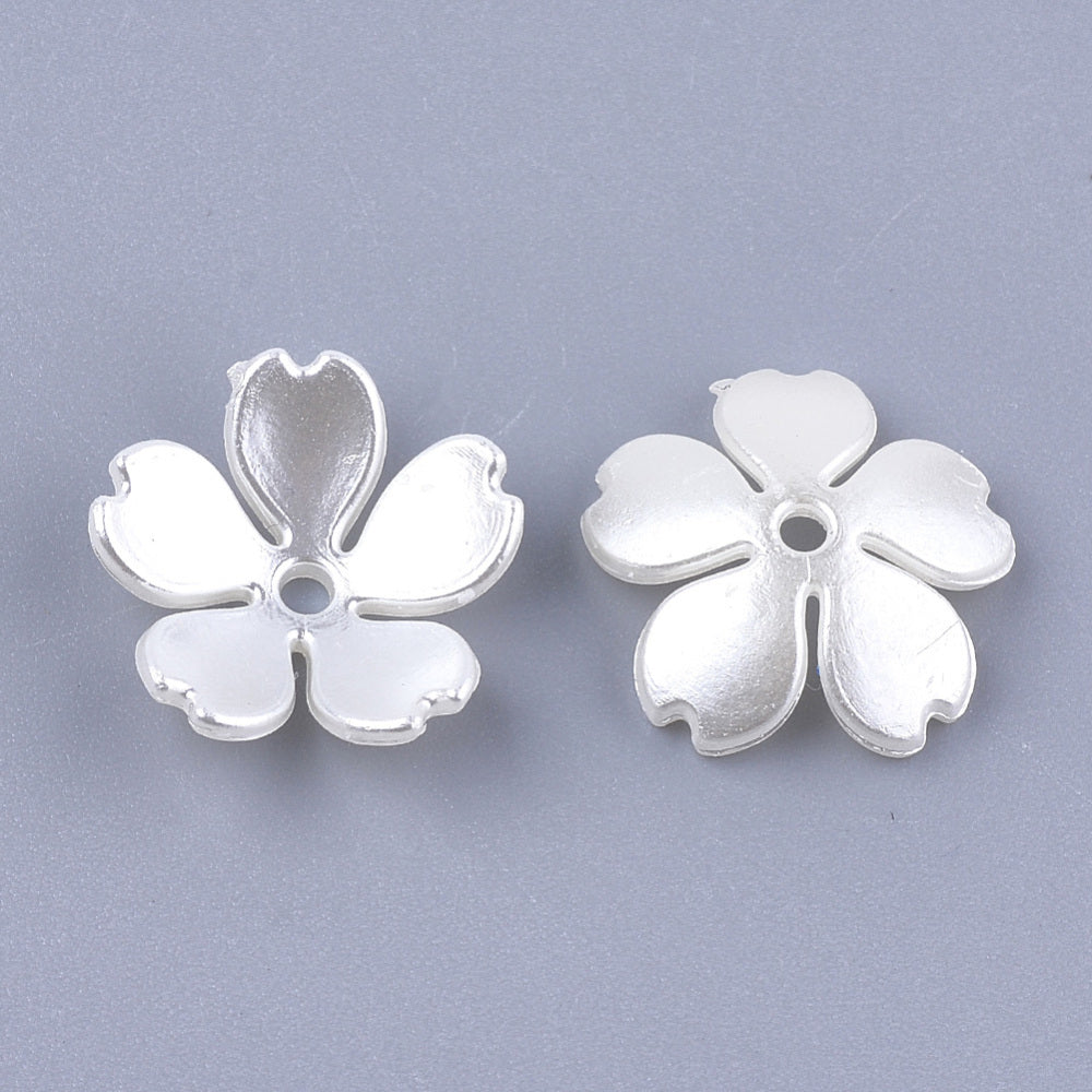 ABS Plastic Creamy White flowers with 5-petals