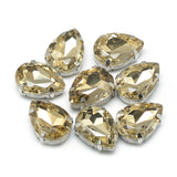 Diamante de imitación: lágrima facetada 14.5x4x4 mm, agujero: 0.8~1 mm
