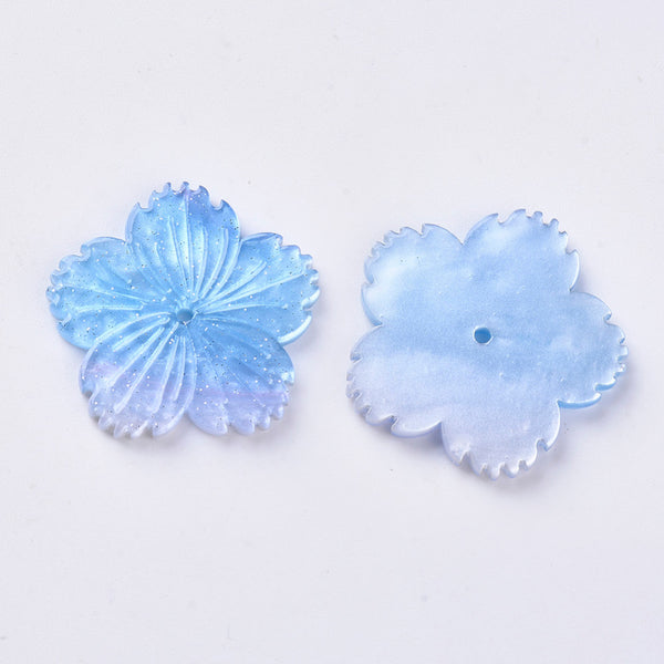 Resin flower, imitation of mother-of-pearl shell
