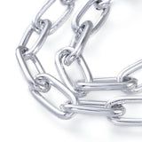 Collar cadena ovalada aluminio con cierre 40cm