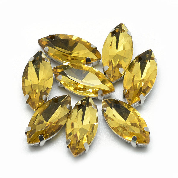 Diamante de imitación: 15x7x5 mm, agujero: 0,8 ~ 1 mm