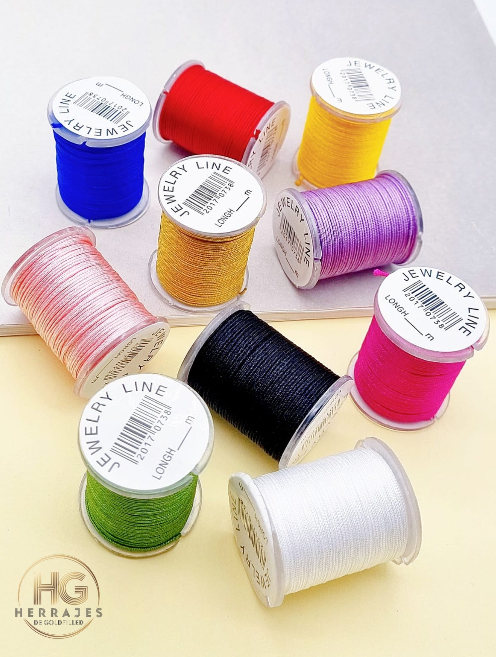 F. SET CHINESE THREAD. MULTICOLOUR PACK (10 mts x unit)  (4x2.cm threarsd 1.1mm)