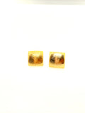 EARRING BASE, GOLD PLATED FLAT SQUARE SHAPE