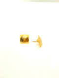 EARRING BASE, GOLD PLATED FLAT SQUARE SHAPE