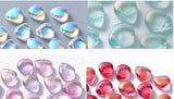 Gota de cristal, liso, multicolor, mezcla de colores, 12,5x10,5x5,5 mm