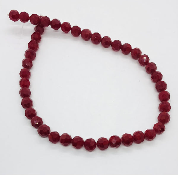 ROUND CRYSTAL FACETED CRYSTAL RED