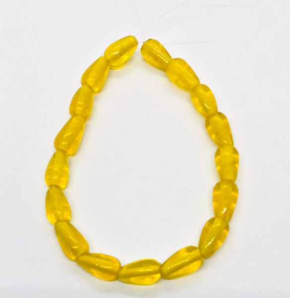 Translucent Yellow Murano Crystal Drop Glass Strips