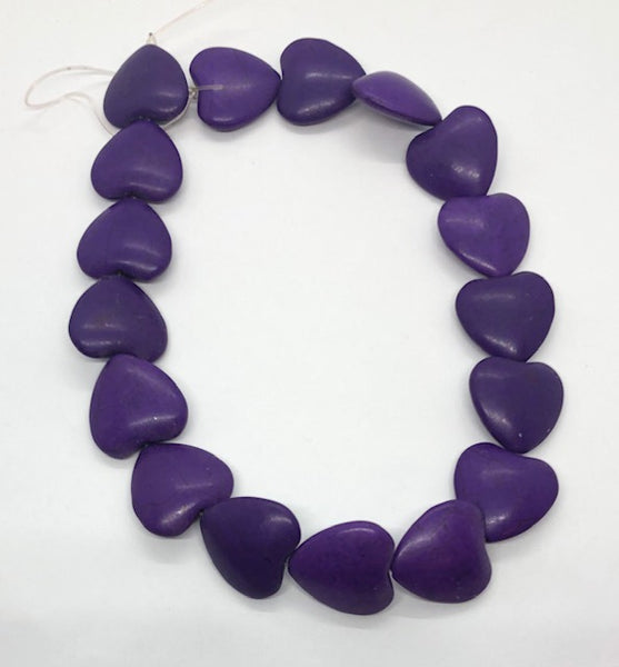 Piedras Howlita Pintadas Tiras De Corazón Púrpura