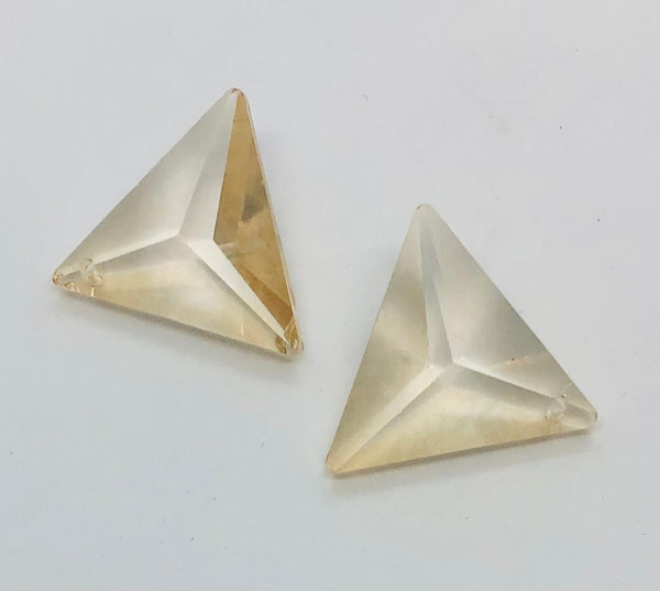 Honey Colored Faceted Transparent Triangle