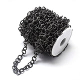 Chain Aluminum, black color, textured, round11.5x2 mm (2 Mts)