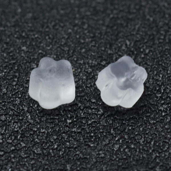 Sicherheitskappen für Ohrringe aus transparentem Gummi, 5 mm – 4 mm